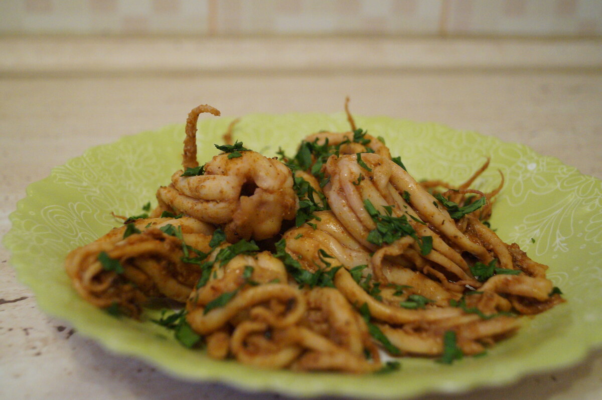 Как приготовить щупальца кальмара в домашних условиях на сковороде вкусно и просто рецепт с фото