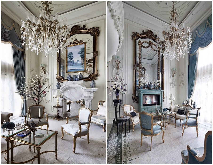 Изящное оформление интерьера гостиной в стиле ампир