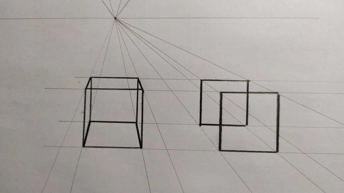 Как рисовать куб в перспективе поэтапно
