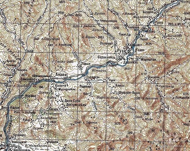 Карта Панджшерского ущелья