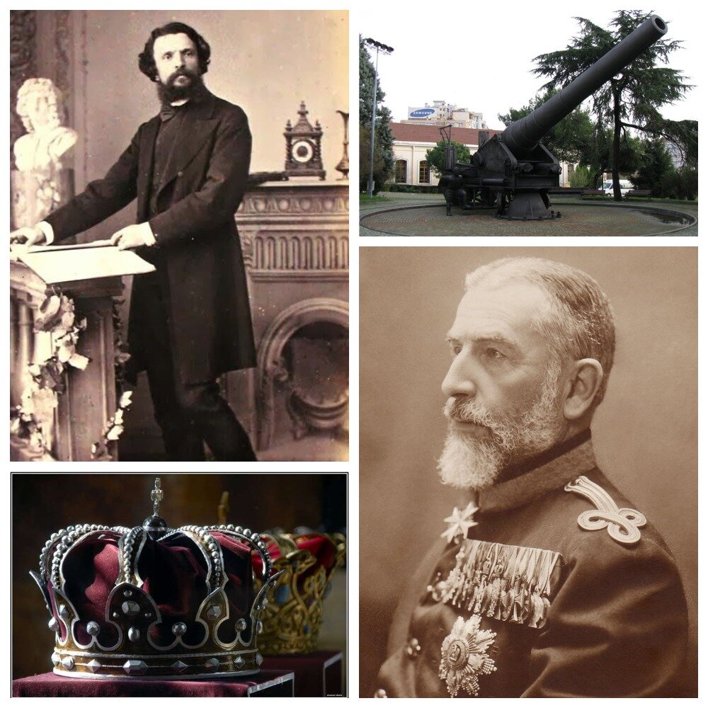 Художник Теодор Аман (слева). Король Кароль I Гогенцоллерн-Зигмаринген.