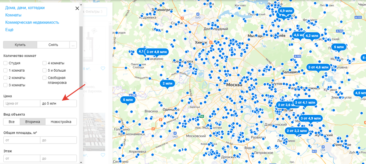 квартиры в Москве до 5 млн. рублей