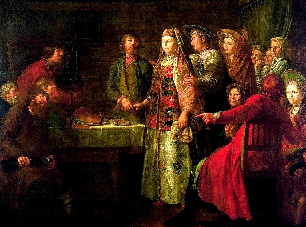 Картина М. Шибанова «Празднество свадебного договора», 1777 г.