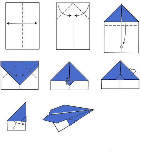 Оригами самолет, который далеко и хорошо летает.