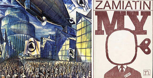 Иллюстрация к роману "Мы" и обложка