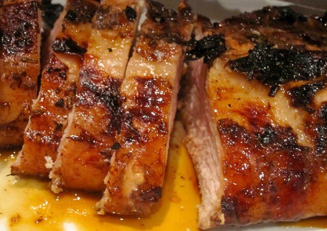 Свиная корейка в маринаде из соевого соуса и горчицы