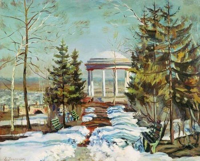 Жуковский С. Ю. Ранняя весна (Беседка в парке). 1910