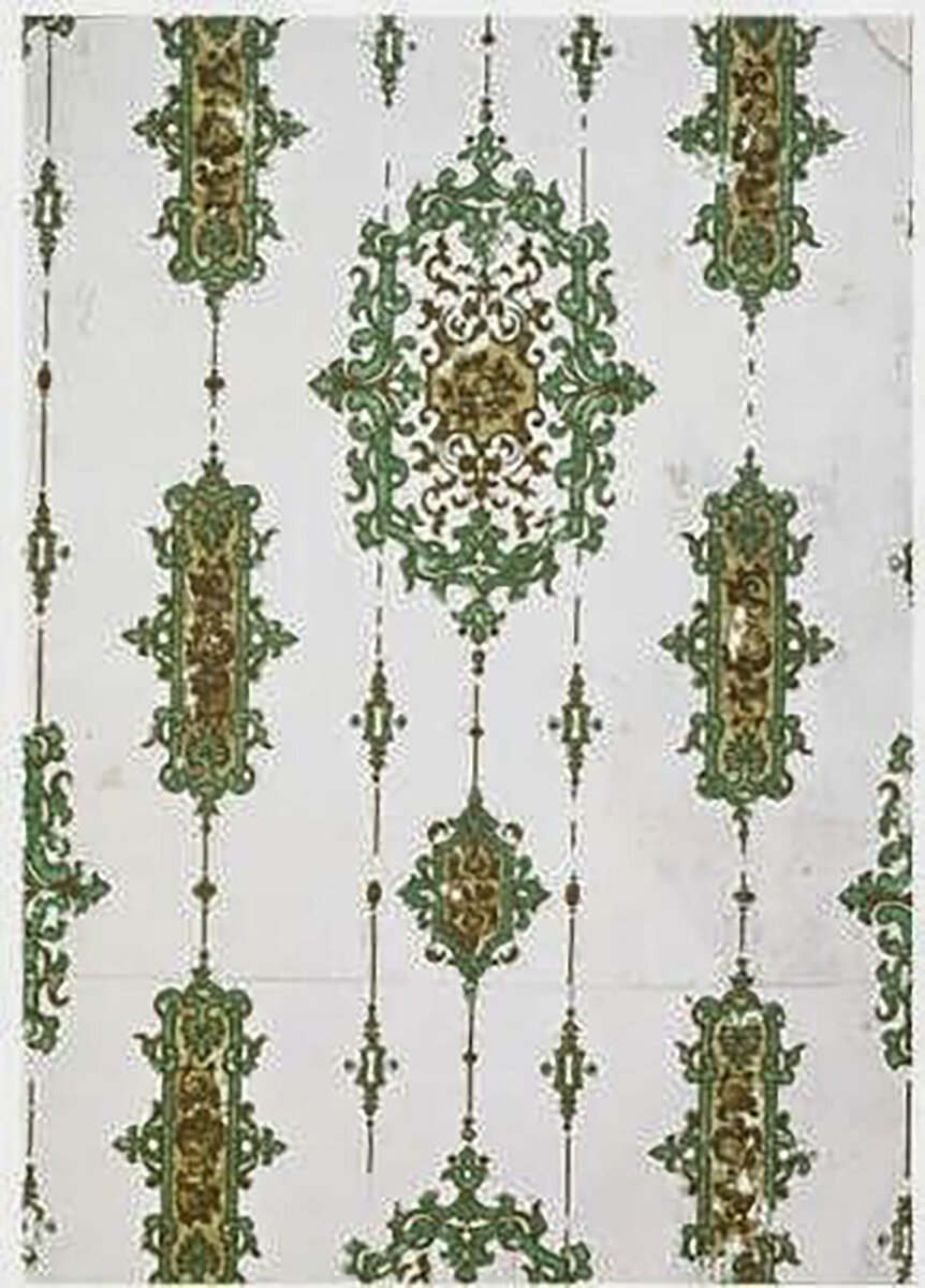 Узор на стене, нанесенный с помощью мышьячной краски