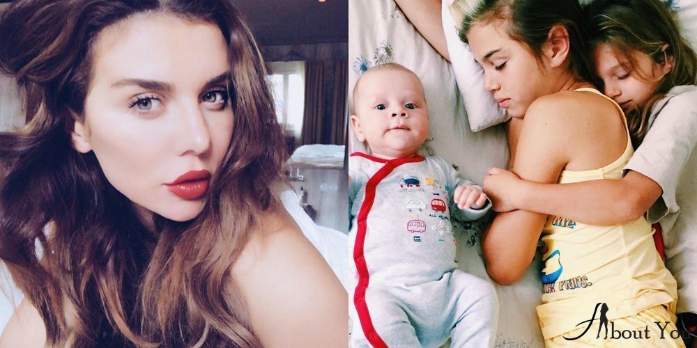 Анна Седокова и трое ее детей