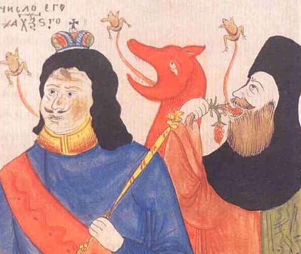 Здесь Петр представлен как Антихрист
https://avatars.mds.yandex.net/get-zen_doc/198002/pub_5b17f5493dceb797b1cc417b_5b17f657799d9d4396759e6a/scale_600
