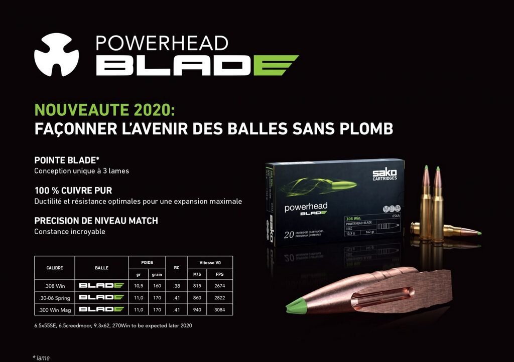 Сейчас выпускаются патроны с пулей Sako Powerhead Blade в трёх калибрах