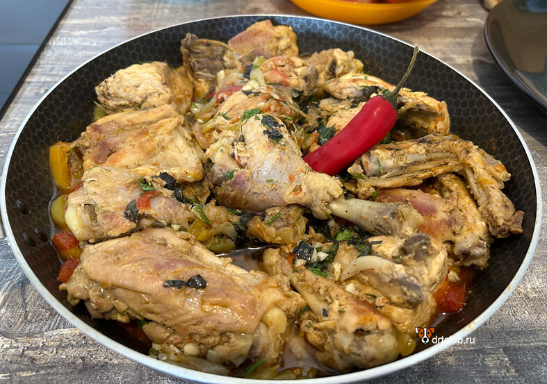 Курица чахохбили рецепт на сковороде по грузински