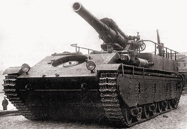 Опытный образец СУ-14 на испытаниях, 1934 г. Источник: http://otvaga2004.ru/kaleydoskop/kaleydoskop-art/tripleks/