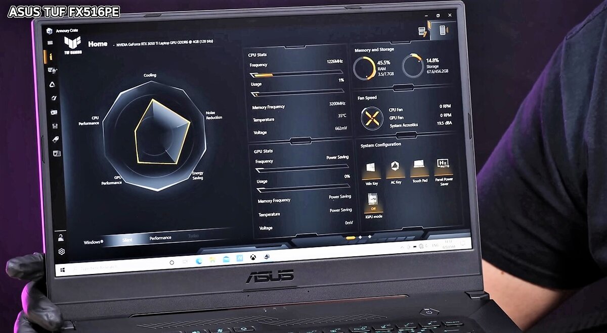 Asus TUF dash F15 с RTX 3050TI