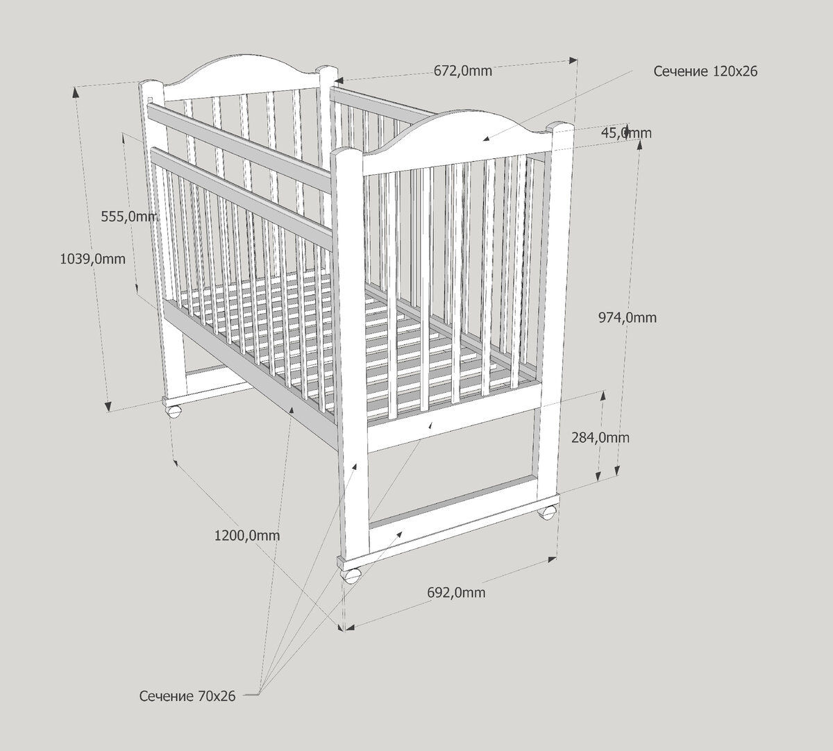 PDF - Детская кровать (Чертеж PDF) | Лаборатория мебели