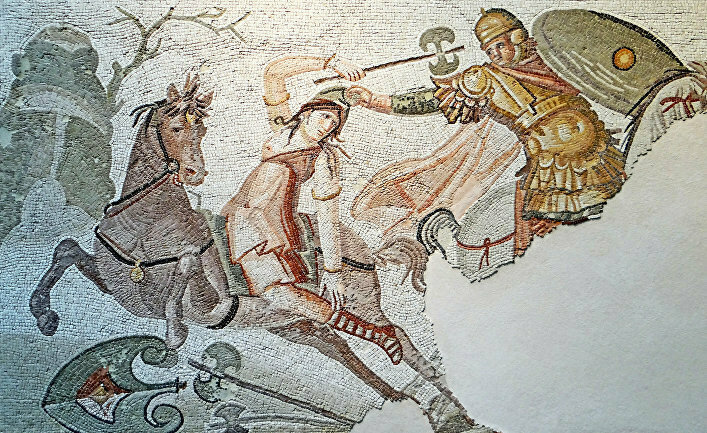 мозаика с изображением боя с амазонками