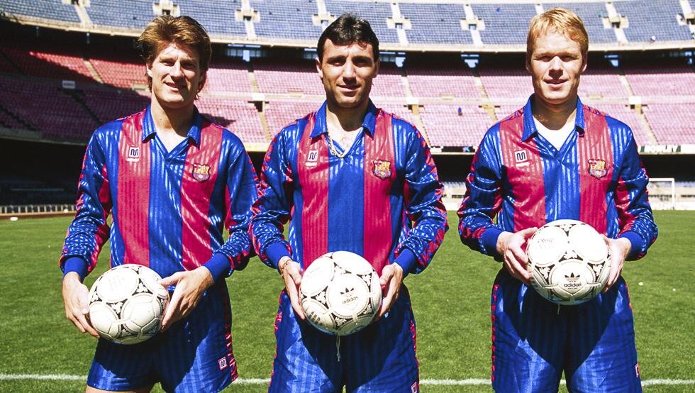 Микаэль Лаудруп, Христо Стоичков, Рональд Куман. Источник: blaugrana.hu
