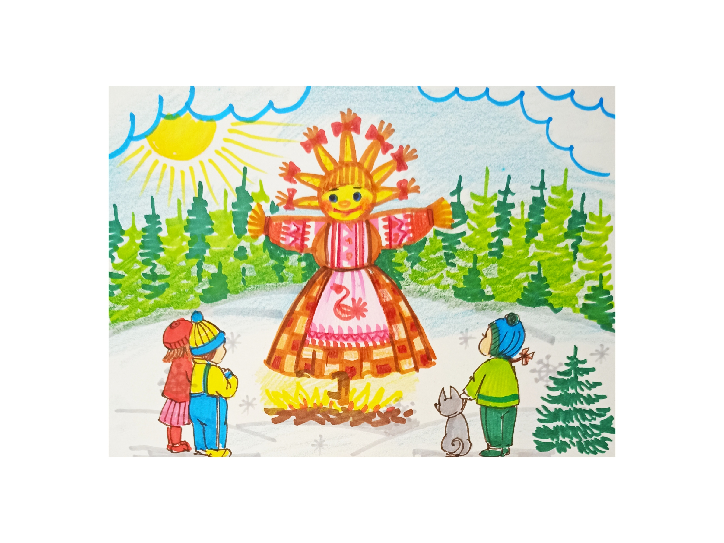 Рисунок на тему масленица 4 класс