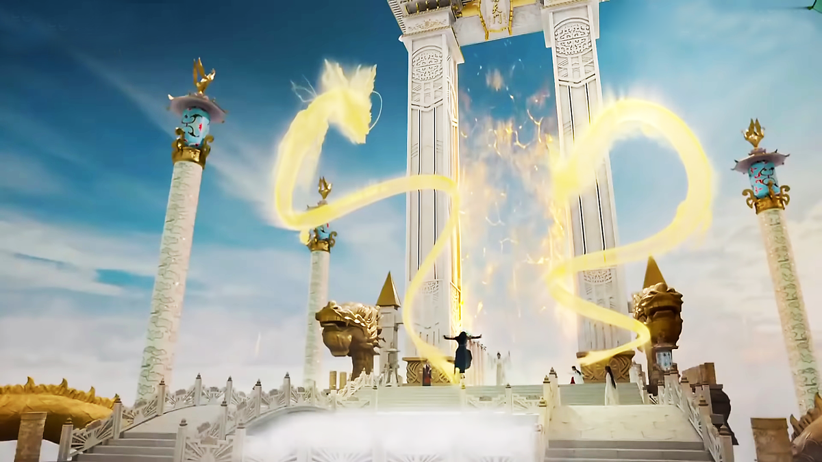 Небесные врата. Кадр из дорамы «Удушающая сладость, заиндевелый пепел», Китай, 2018