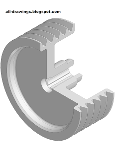 3D модель и чертеж шкива для станка SV-18-RA