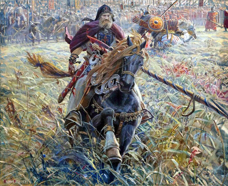 П. Рыженко. Победа Пересвета. Источник: http://павел-рыженко.рф/