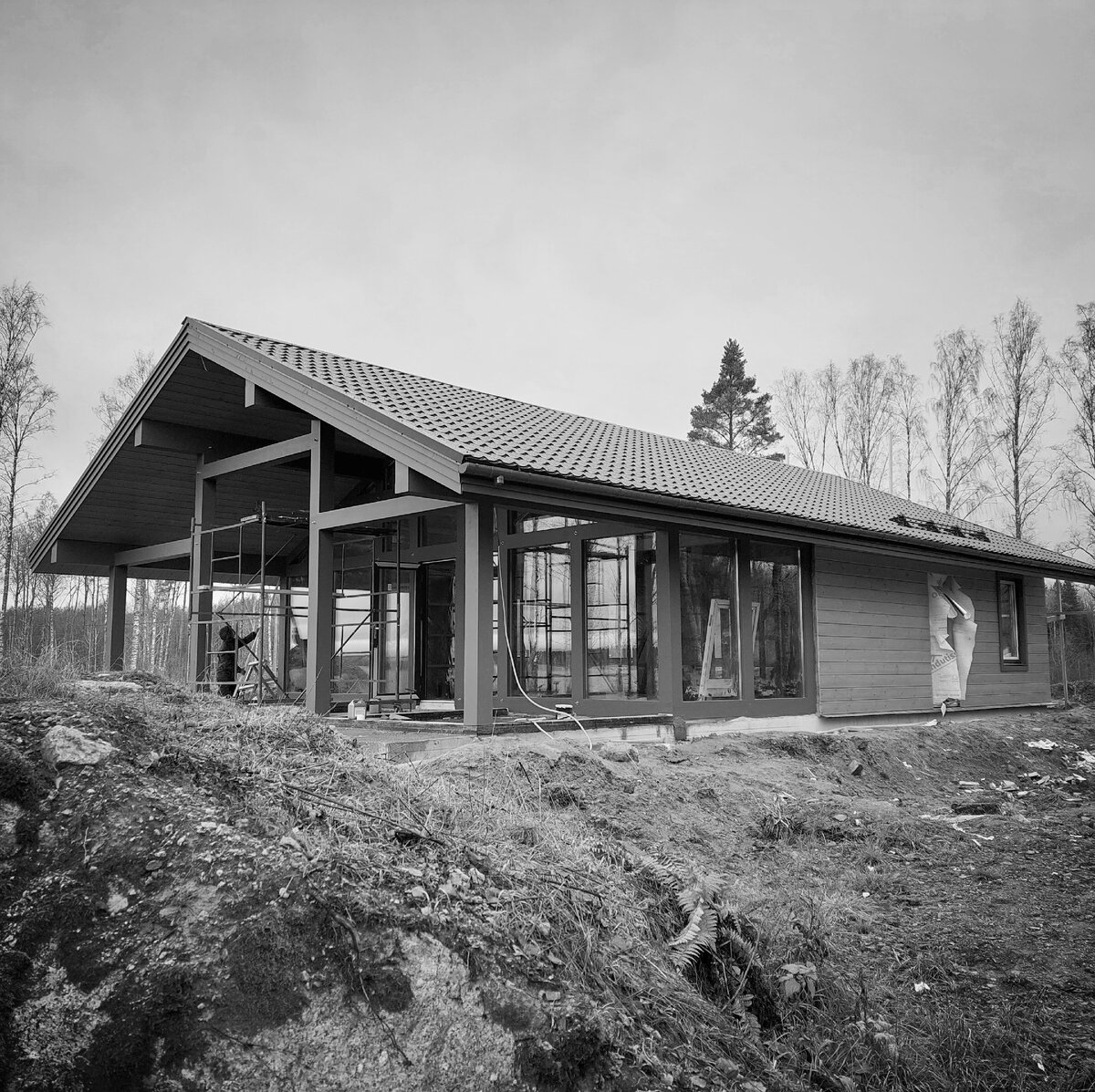 ПарусDom - одноэтажный дом фахверк 