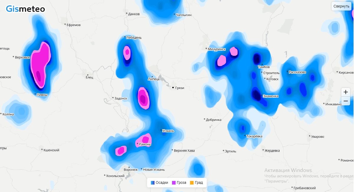 Карта осадков воронежская