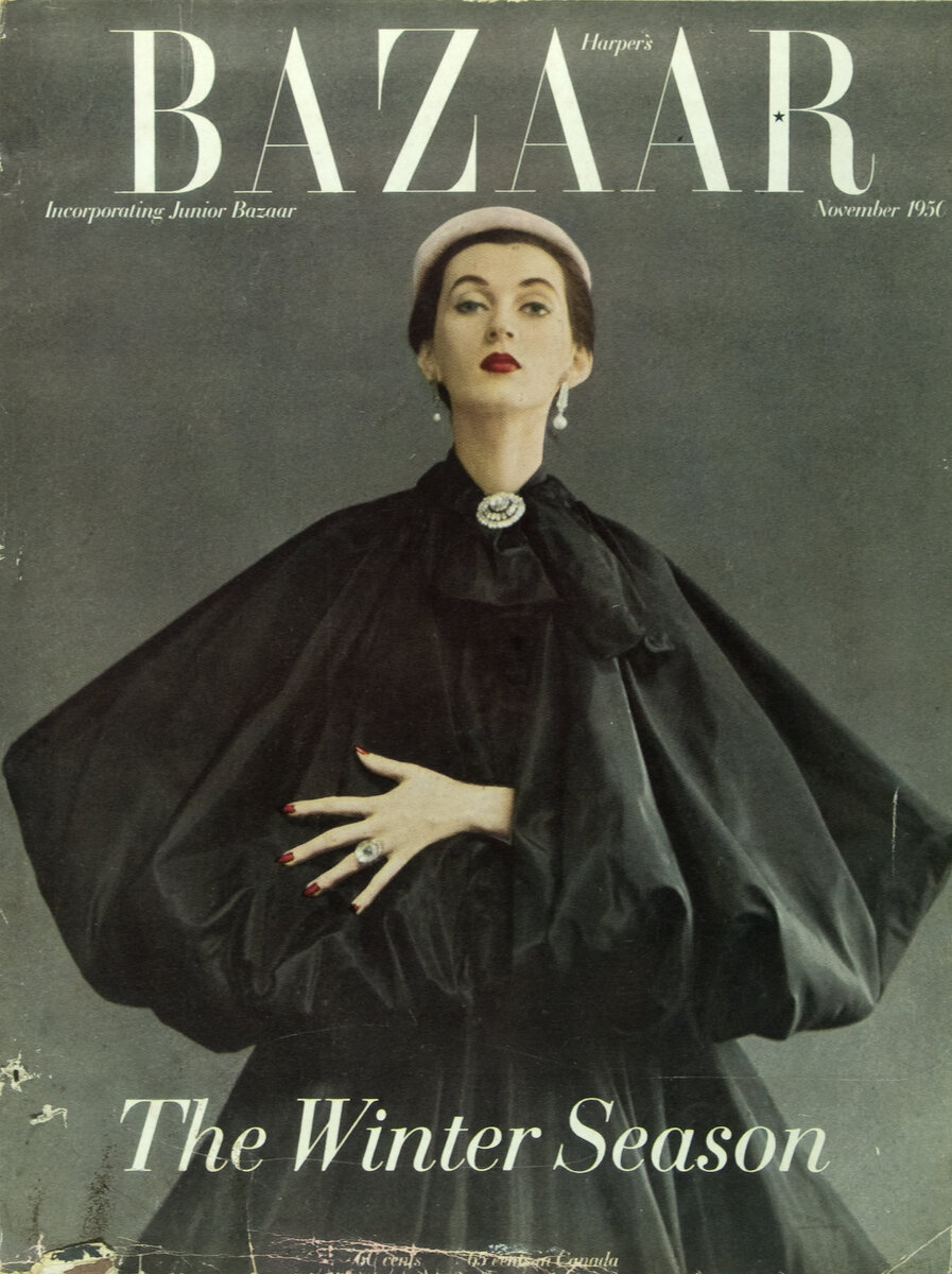    Довима в кейпе Balenciaga на обложке The Symbol, ноябрь 1950Richard Avedon