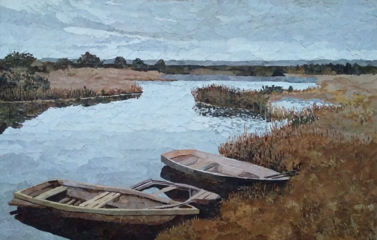 Флористическая картина Алёны Верхолы "Тишина", удостоенная Гран При конкурса "Магия воды".