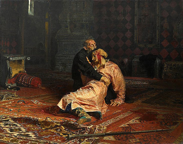 Иван Грозный и сын его Иван 16 ноября 1581 года. Художник: Илья Репин