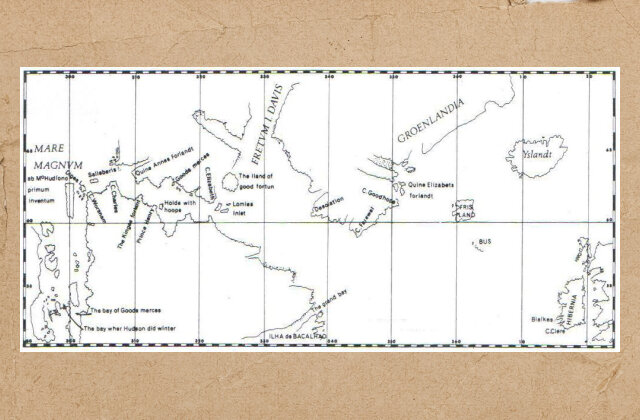    Карта четвертого путешествия Гудзона. Фото: Wikipedia.org