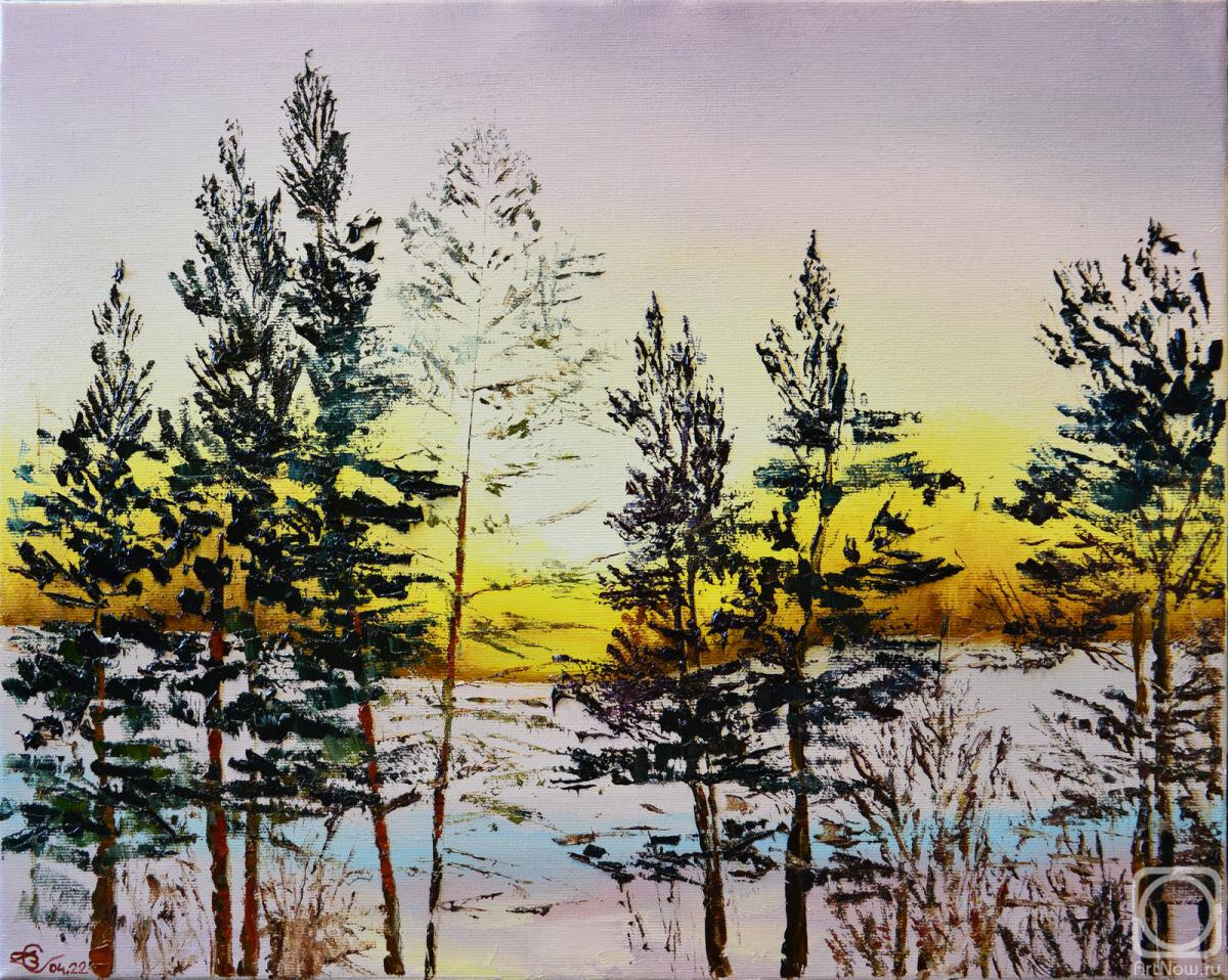 "Вечерние елки" Вадим Столяров. Картина. Купить https://artnow.ru/ru/artists/3/10642/picture/5/1070995.html