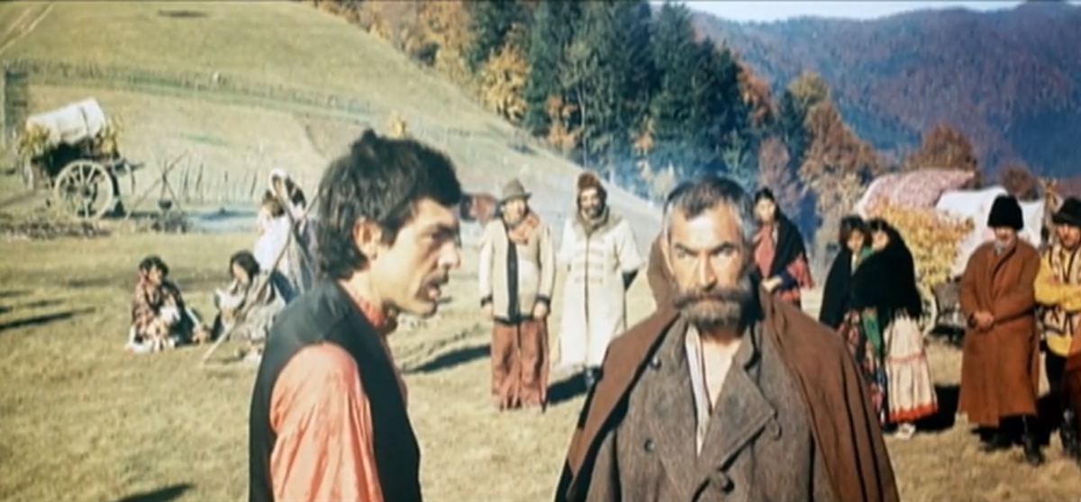 Кадр из кинофильма "Табор уходит в небо", 1976 г., режиссер и сценарист Эмиль Лотяну, композитор Евгений Дога (скриншот)