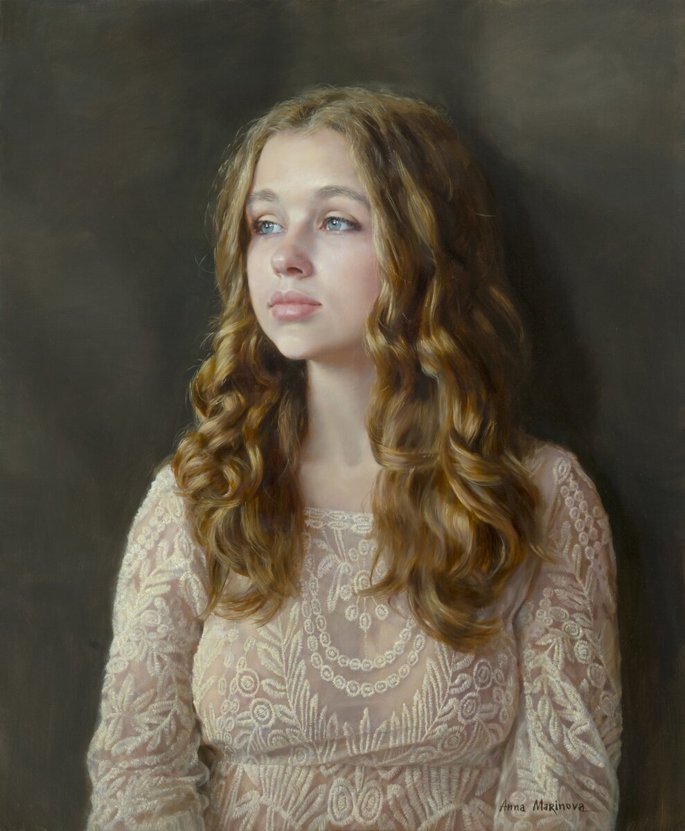 Маринова А.И., «Юная красавица, 2019, холст, масло, 60 х 50 см
