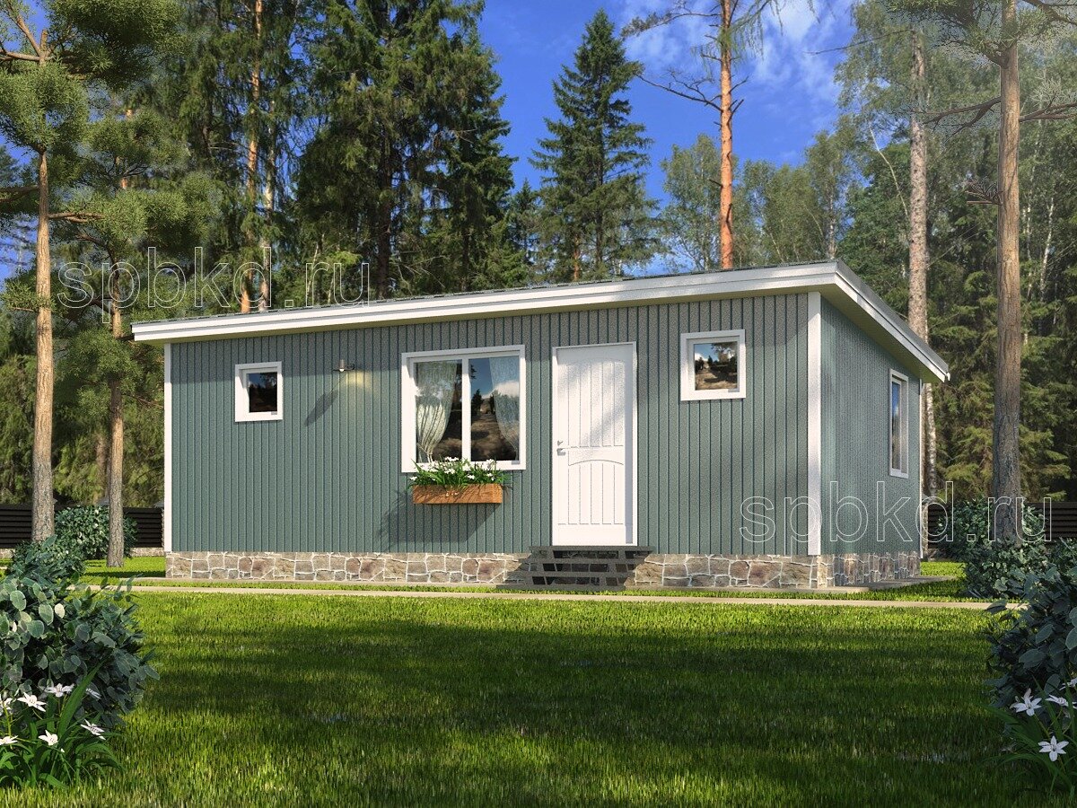 Одноэтажный каркасный дом