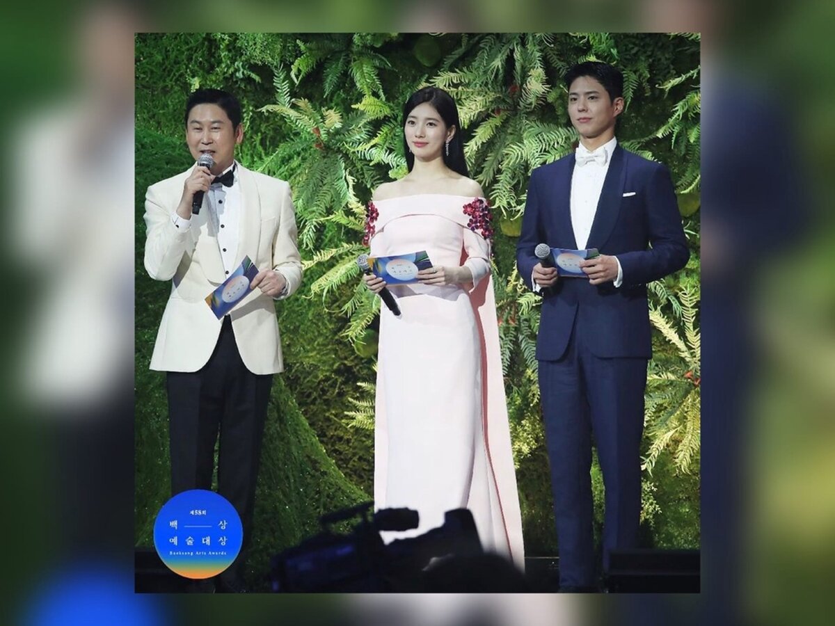 Ведущие церемонии награждения «58th Baeksang Arts Awards» Шин Дон Ёп (Shin Dong Yup), Сюзи и Пак Бо Гом (Park Bo Gum)