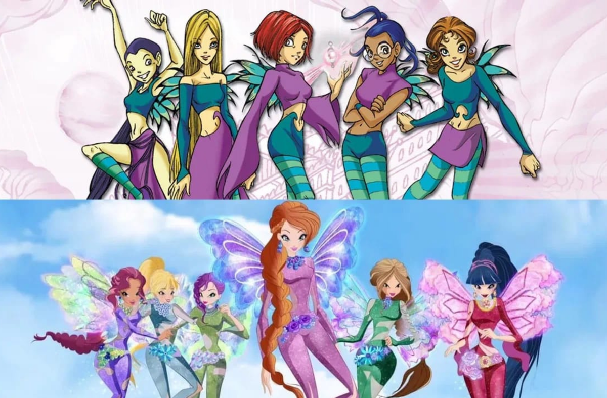     коллаж  сравнение  Witch и Winx