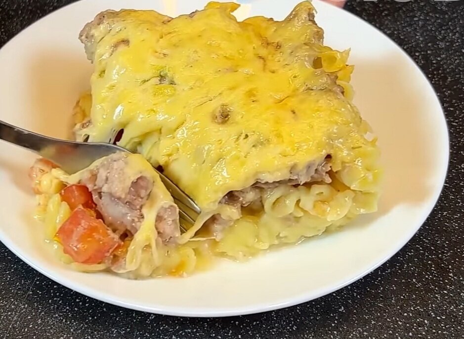 Макароны в духовке с мясом