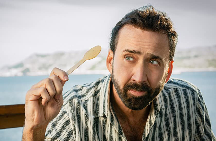 Кадр из фильма The Unbearable Weight of Massive Talent. Режиссер: Том Гормикэн. Оператор: Найджел Блак. Производство: Burr! Productions, Embassy Films, Lionsgate, Saturn Films