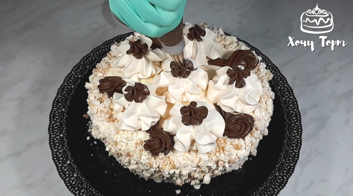 Бисквитный торт с кремом Шарлотт пошаговый рецепт с фото