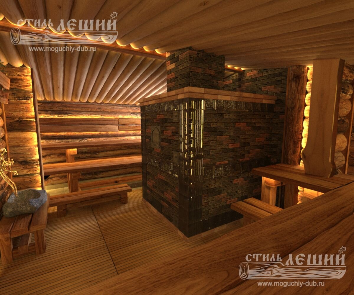 Дизайн бани стиль леший