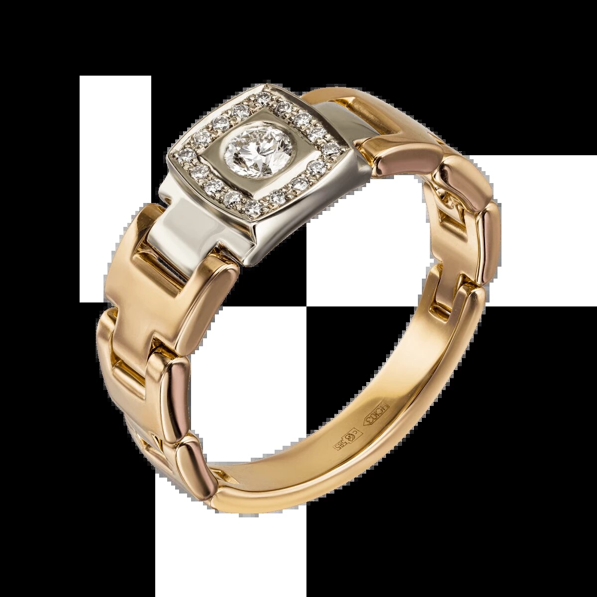 На фото: Кольцо с бриллиантами "Твердость духа"