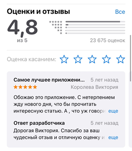 Рейтинг приложения