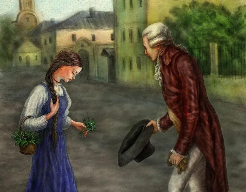 Иллюстрация к повести "Бедная Лиза". Источник фото: Яндекс.Картинки 