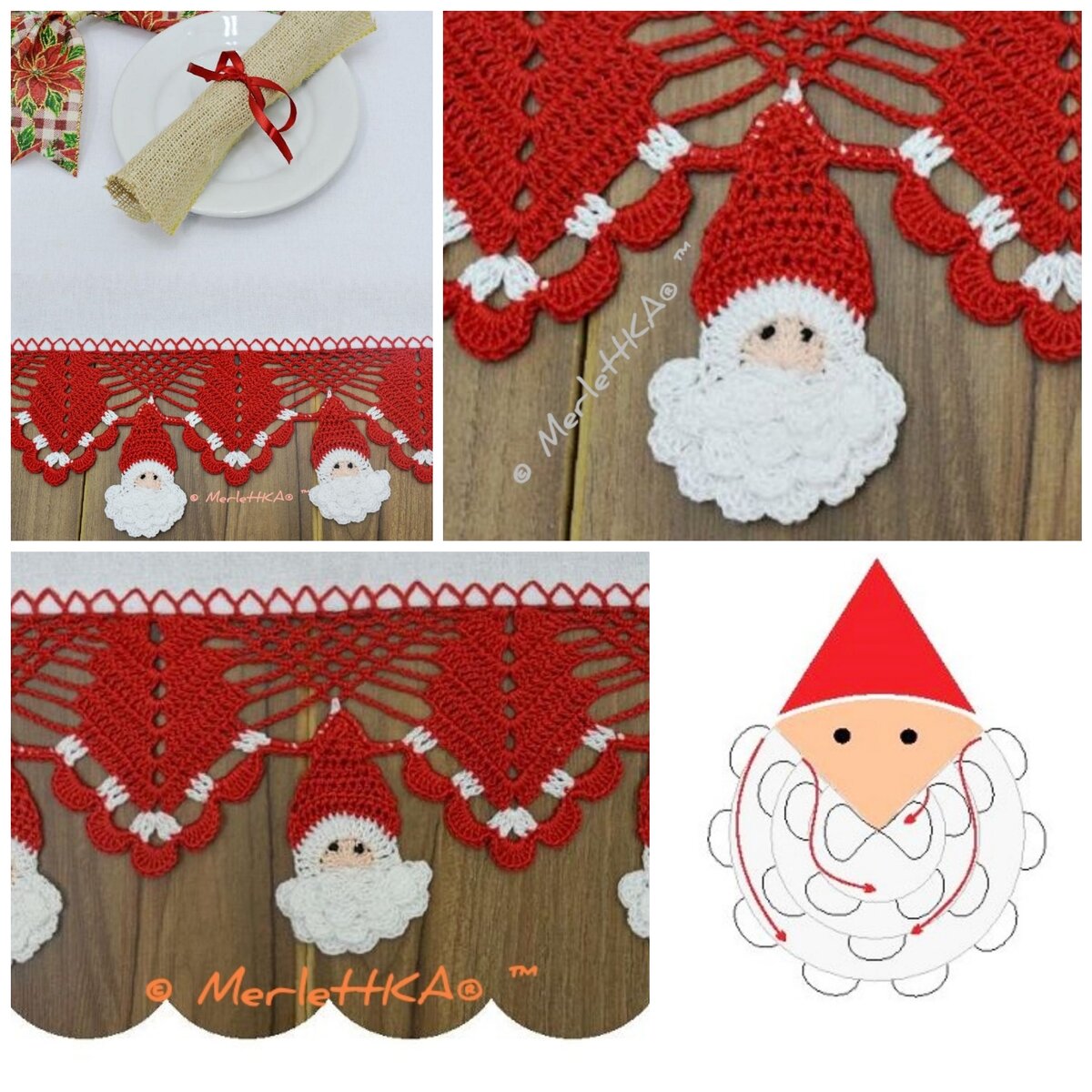 Новогодняя кайма крючком (схема)