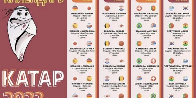    Расписание группового этапа. Группы с E по H.