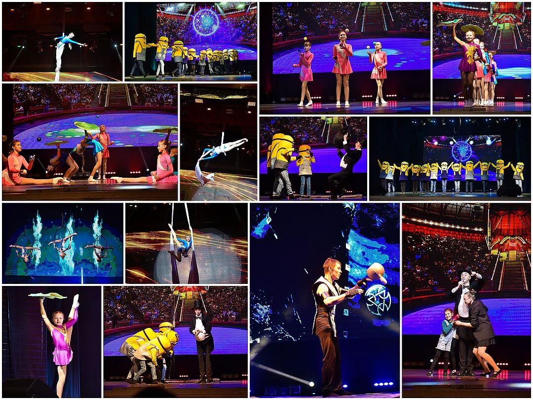 «Миньоны в цирке» - так назывался отчётный концерт образцового циркового коллектива «Сюрприз», который состоялся 3 декабря во Дворце культуры. 
Это было нашествие миньонов, знакомым нам по мультикам, сначала они заполнили зрительный зал, а за тем сцену. Смешные жёлтые человечки – они были везде: катались на катушках, показывали фокусы, ездили на моноцикле, танцевали и веселились! По оценкам зрителей цирковое представление было очень разнообразным. За смелость, отточенность трюков и красоту движений были награждены громкими аплодисментами воздушные гимнасты на корд-де-парели, полотнах, корд-де-волане и кольцах. Динамикой и изяществом отличились «Игра с хула-хупами» и «Антипод». Особенно яркое впечатление произвели номера в темноте со светящимися перчатками, светодиодными пои и кольцом. А номера: фокусы «Маша и медведь» и поинг «Зайчик» очень  понравились самым юным зрителям.  Всё представление просмотрелось на одном дыхании и очень жаль, что оно закончилось. Зрители неохотно расходились, фотографируясь на память с миньонами и надеясь на новые встречи с цирком «Сюрприз»!!!


Авторы: Реутова Е.П., Спиридонова И.Е.