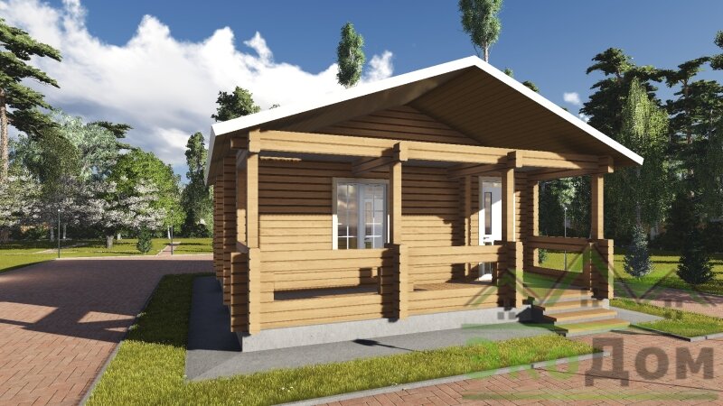 Проект бани из профилированного бруса "Можайск" Б-32 от компании ЭкоДом-Кострома