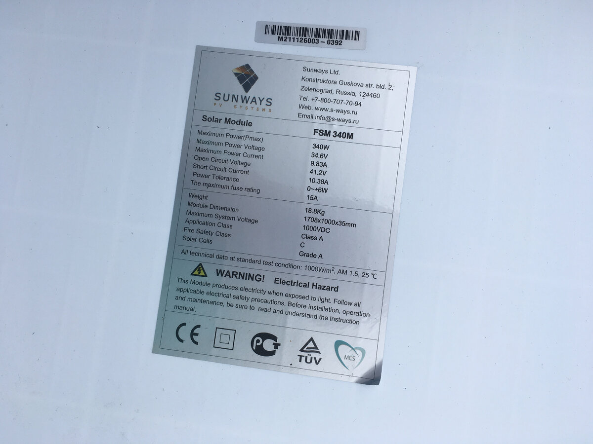 Все характеристики панельки