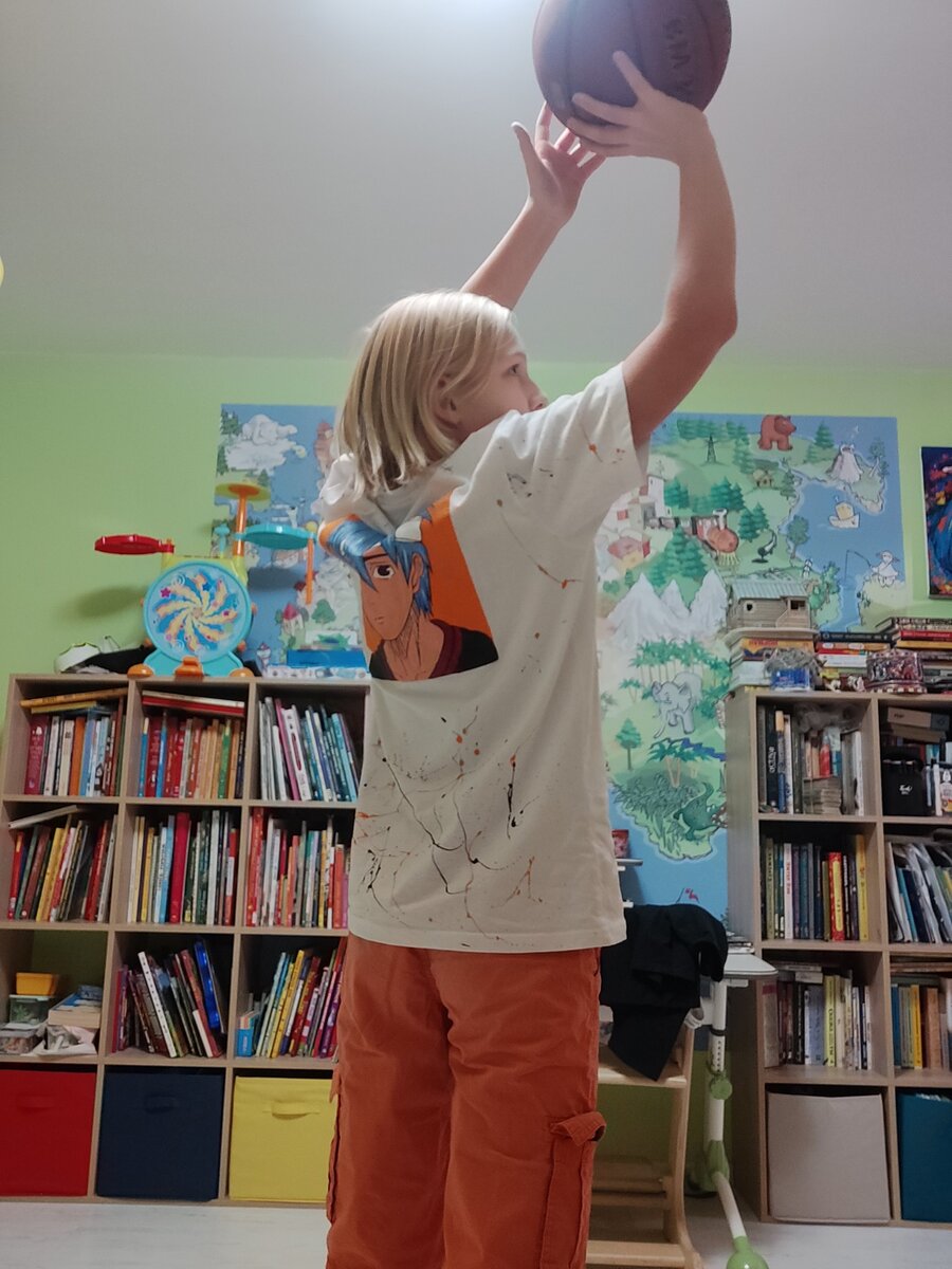 Футболка с ручной росписью Баскетбол Куроко)